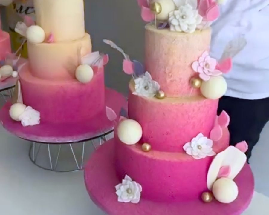 Gâteau dégradé rose